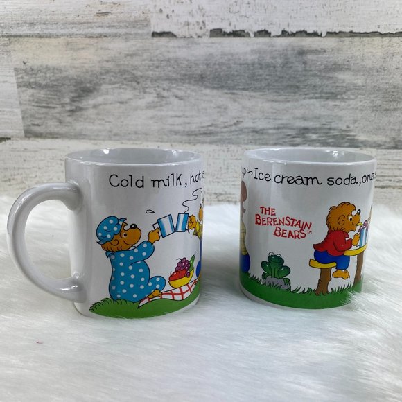 Vintage 1987 Berenstain Bears Ceramic Mugs (2) By Princess House